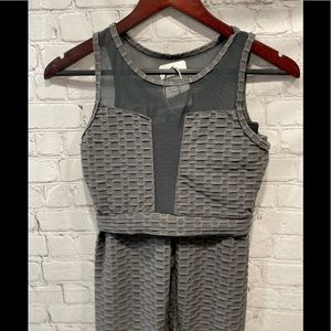 DOUBLE AUSPICIOUS WOMEN'S GRAY SPORTS SUIT TWO PIECES SIZE S/M